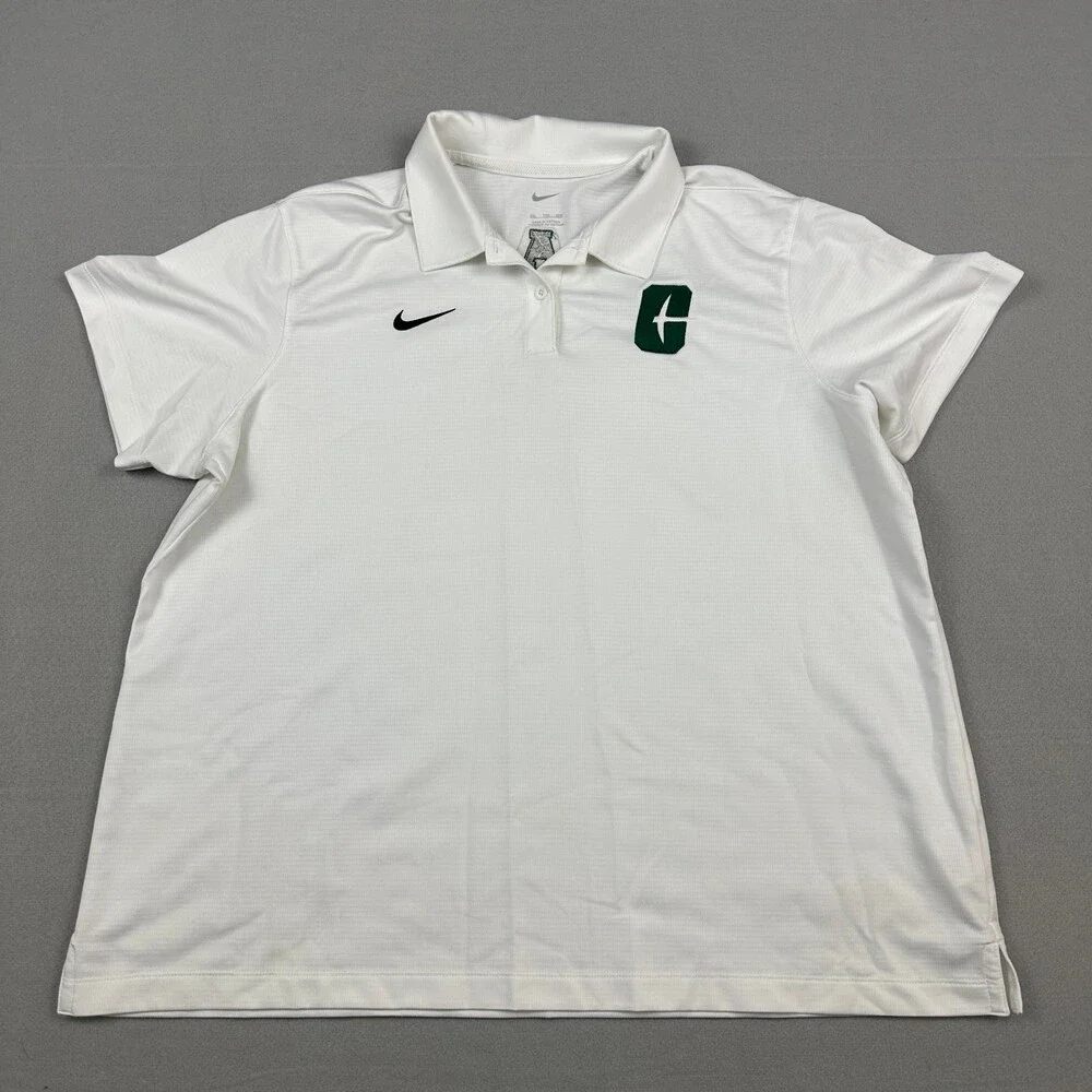 Charlotte 49ers Shirt Women 2XL White Nike Polo NCAA Basketball Swoosh XXL